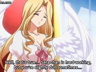 Rotschopf Anime Reibt Einen Hahn Mit Ihre Brüste