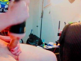 großen harten dicken Schwanz ficken Fleshlight auf Webcam mit Cumshot endet
